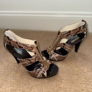 Michael Kors Tan Snake Print Heels